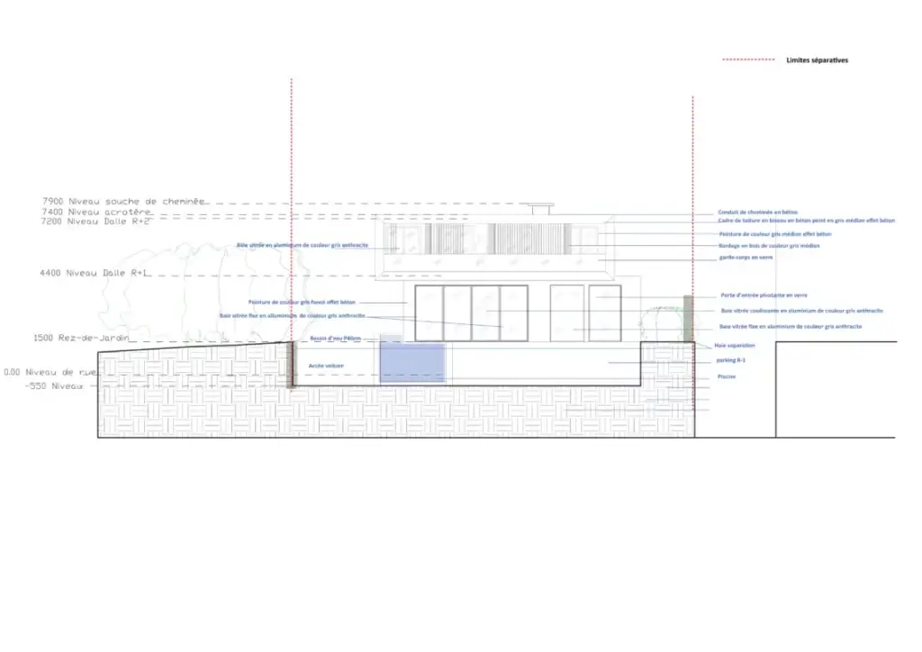 PLAN DE FACADE SUD-OUEST