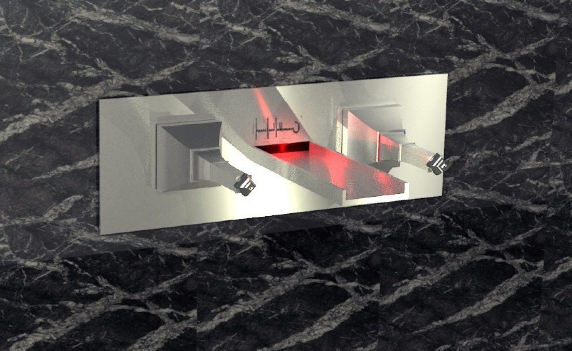 lavabo mural rouge